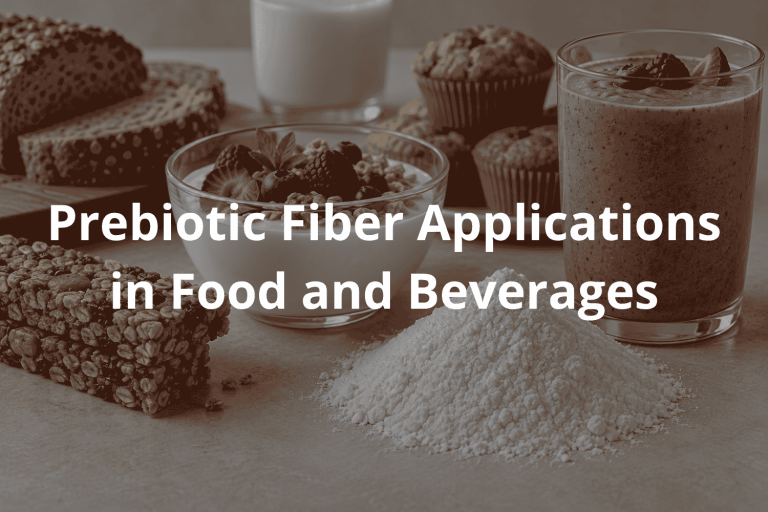 Functional foods and beverages including yogurt, smoothies and bakery products with prebiotic fiber applications